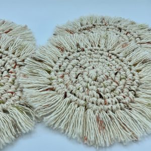 Fringe Coasters, Boho Table Decor, Fringe Crochet Coasters