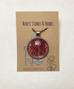 Alternative view of Snake Shed Amulet Necklace: Red Oddity Jewelry
