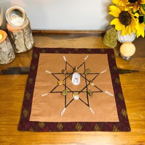 Crystal Grid Cloth, Altar Cloth, Wheel of the Year, Octogram Gridding Cloth
