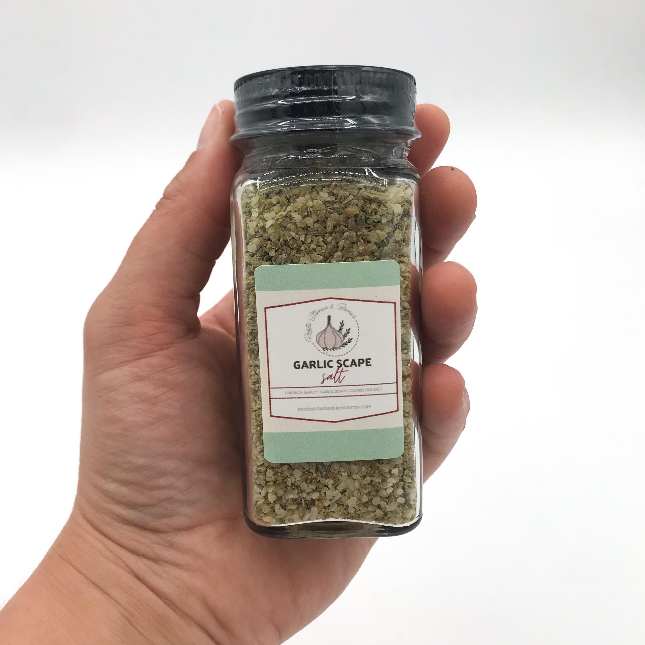 Garlic Scape Salt, Coarse Grind, Gourmet Seasoning, 4oz Jar - Image 2
