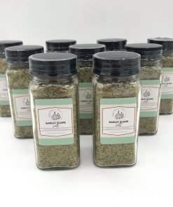 Garlic Scape Salt, Coarse Grind, Gourmet Seasoning, 4oz Jar